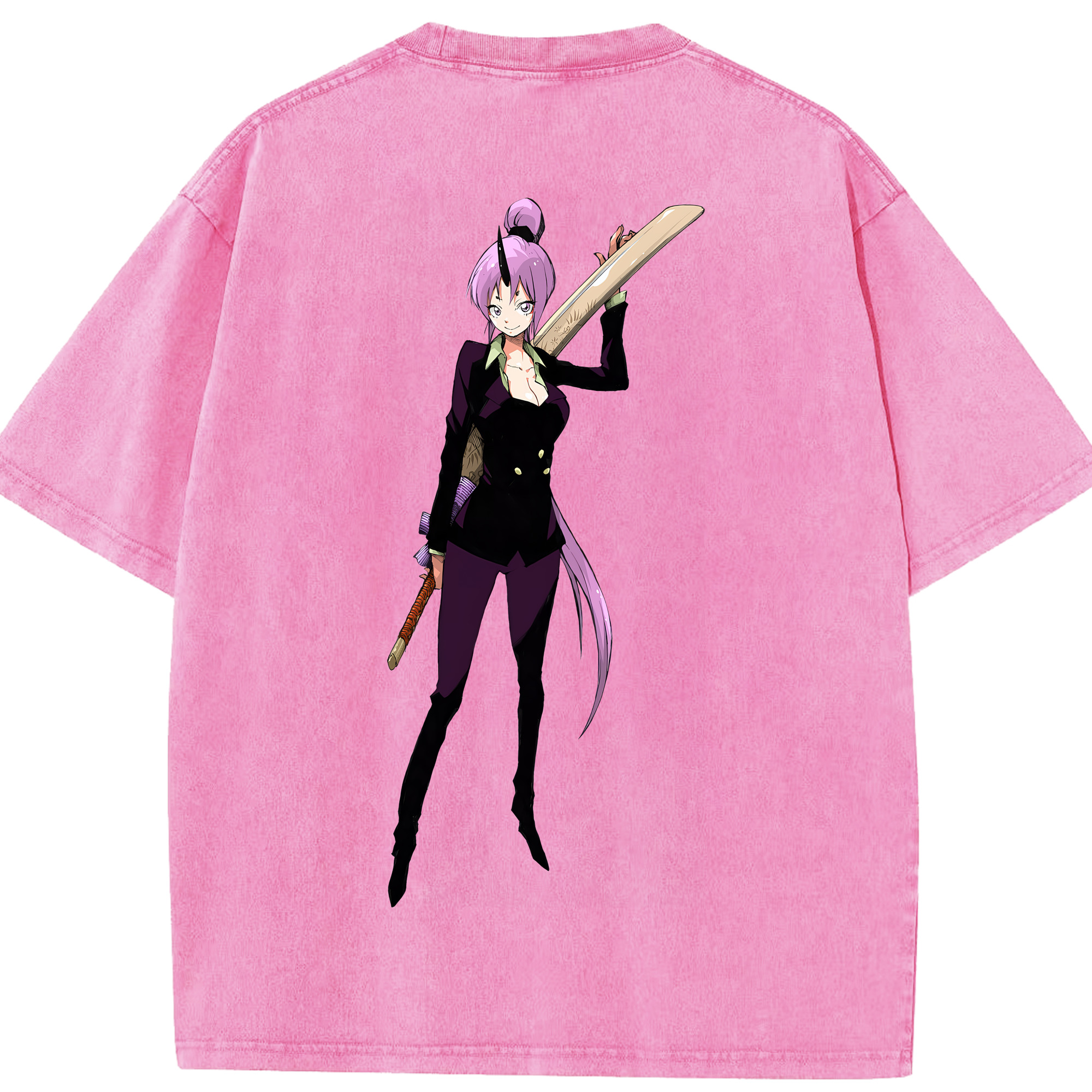 （画像用） 転スラ Regarding Reincarnated to Slime 綿100% ヴィンテージ風 半袖Tシャツ（背面プリント）